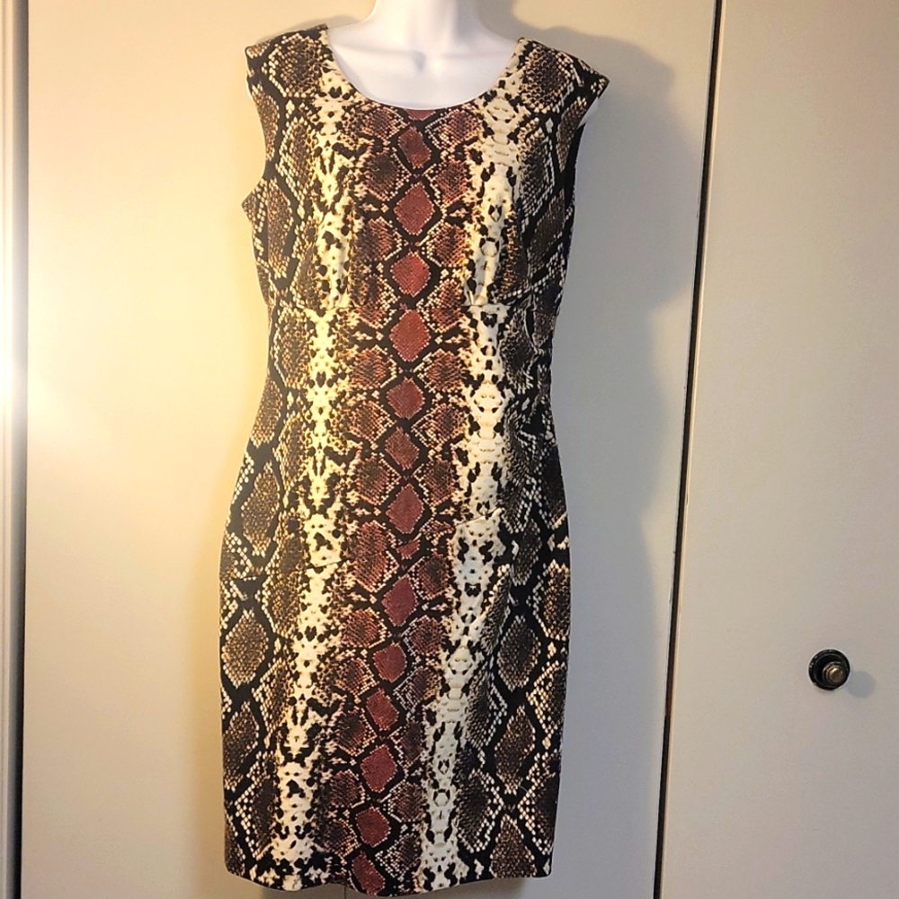 Calvin Klein Snake print dress polyester blend women's Snake print party dress